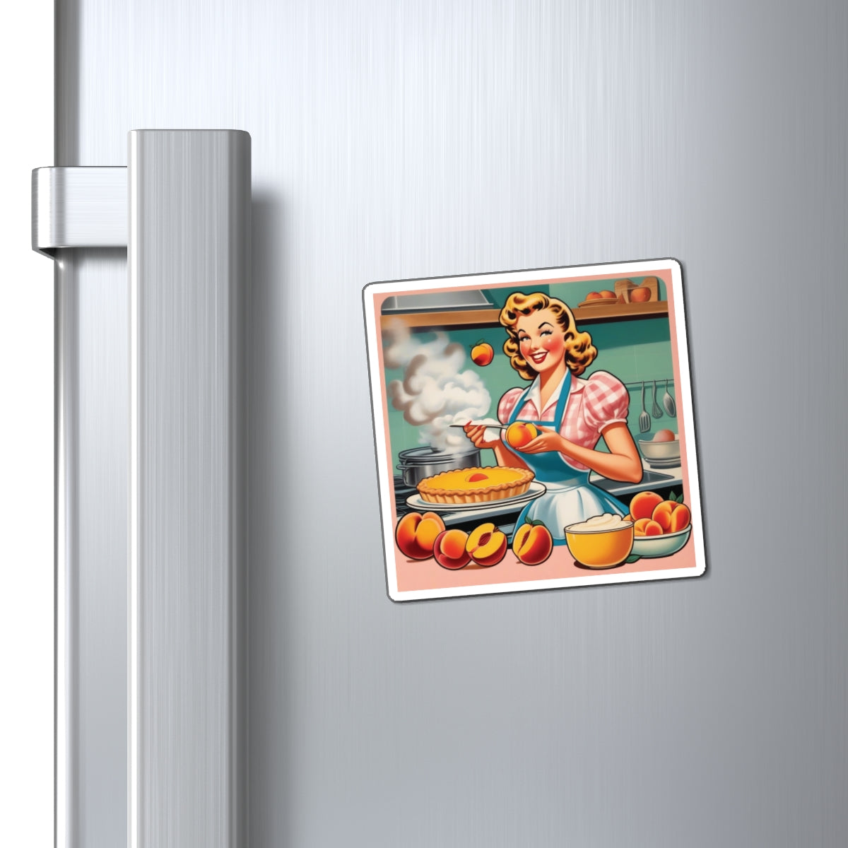 National Peach Day Pin Up Girl Magnet