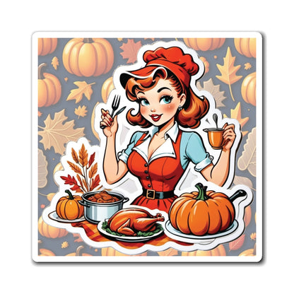 Thanksgiving Pin Up Girl Magnet