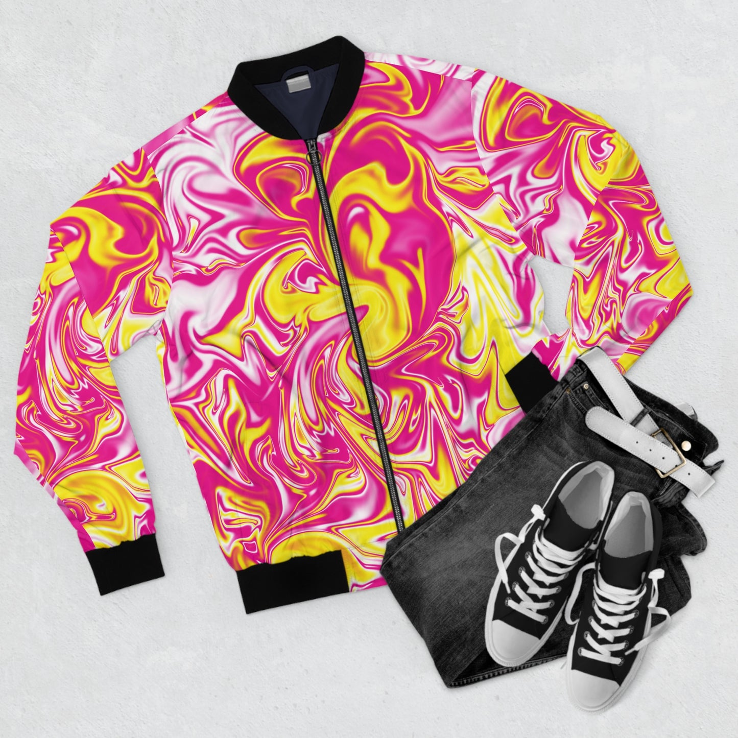 Pink/Yellow Bomber Jacket