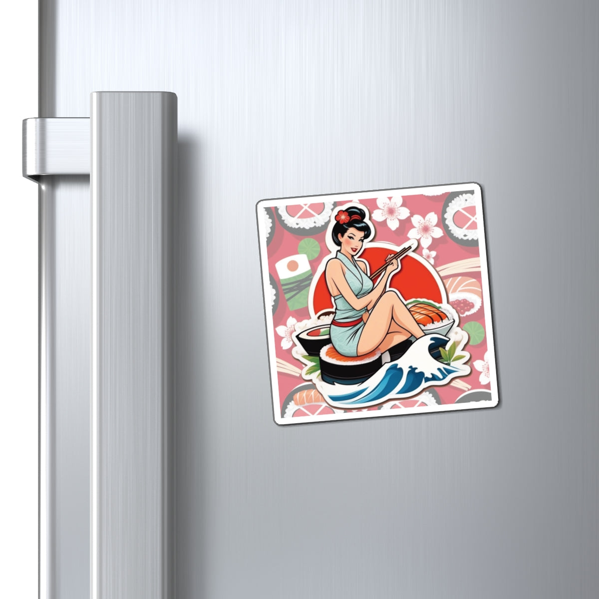 National Sushi Day V Pin Up Girl Magnet