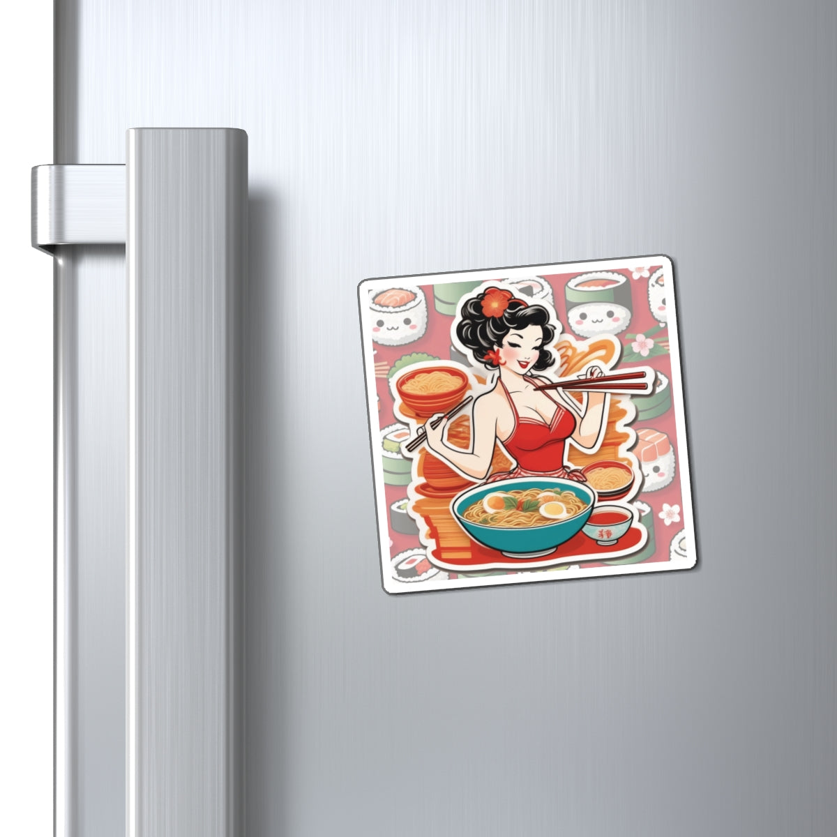 National Ramen Day Pin Up Girl Magnet