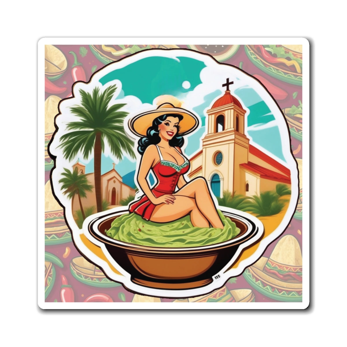 National Guacamole Day IV Pin Up Girl Magnet