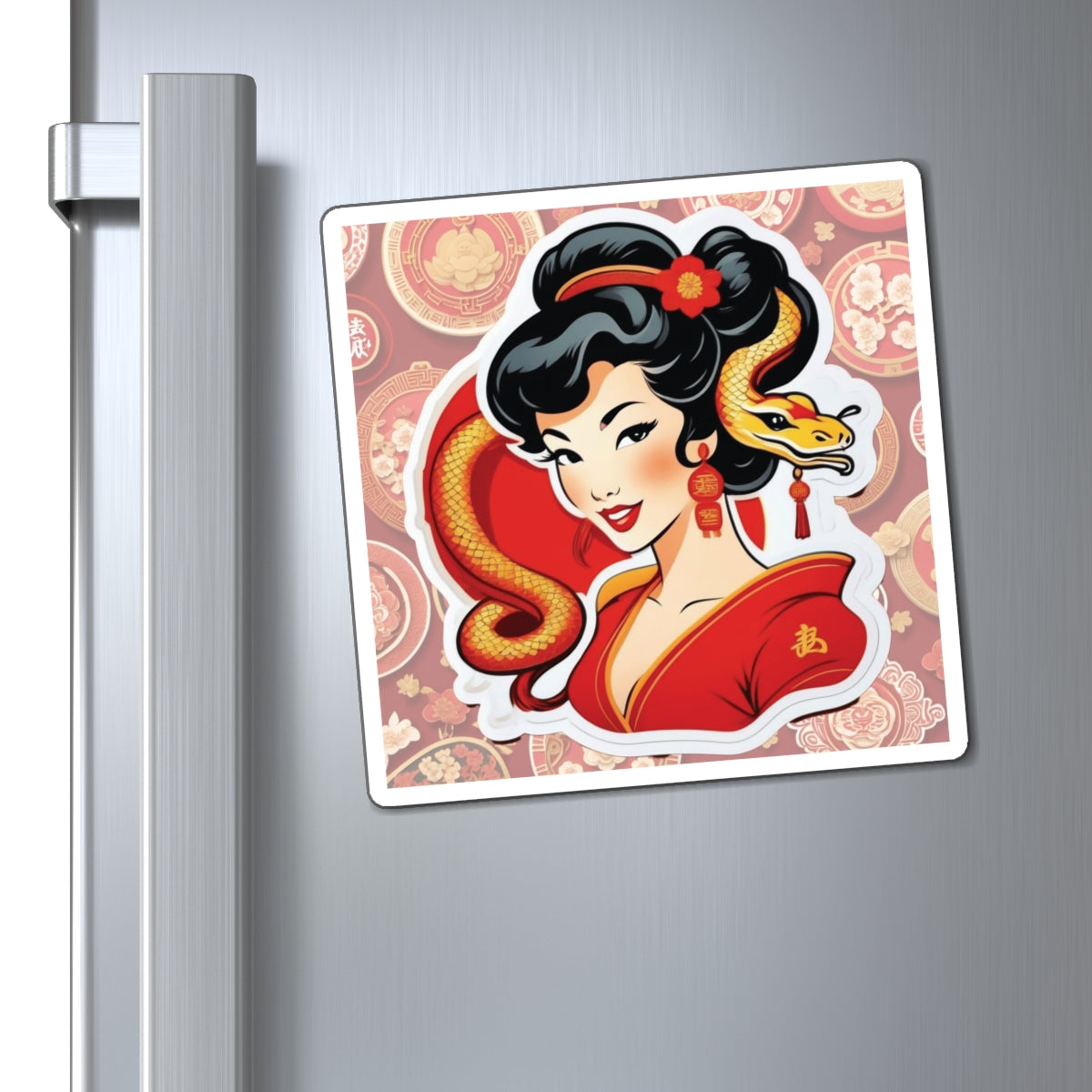 Chinese New Year of the Snake III Pin Up Girl Magnet