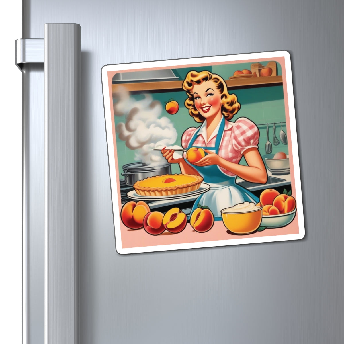 National Peach Day Pin Up Girl Magnet