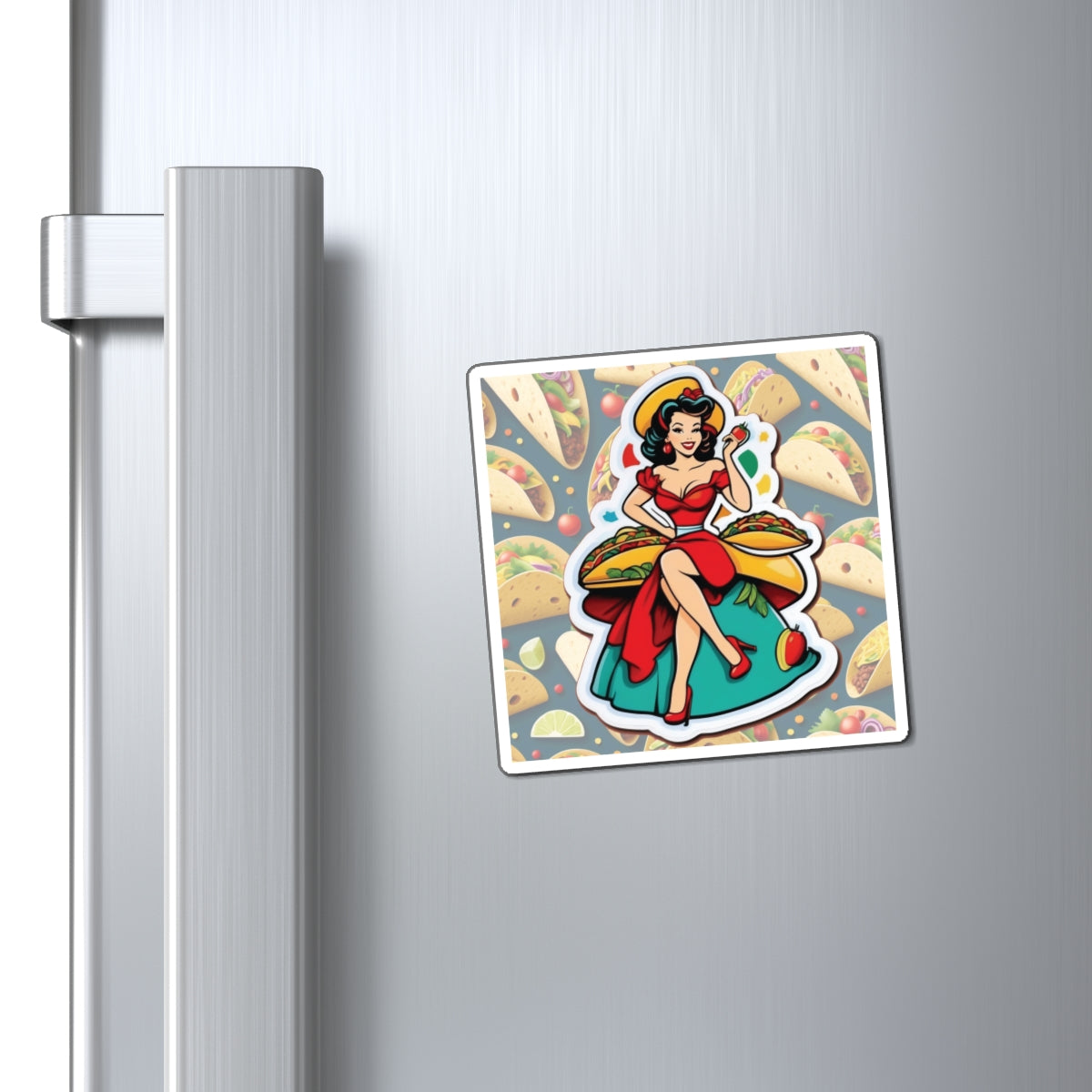 National Taco Day IV Pin Up Girl Magnet