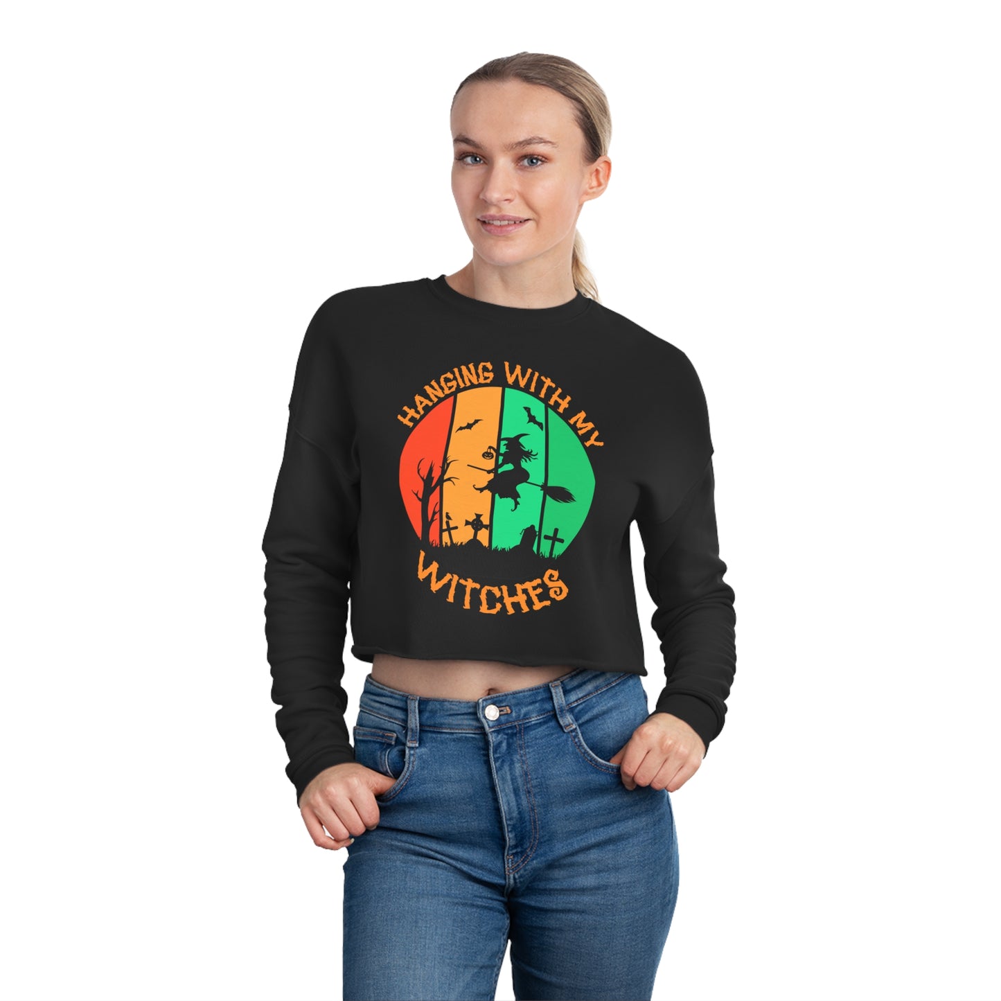 Hanging with my Witches Women's Cropped Sweatshirt