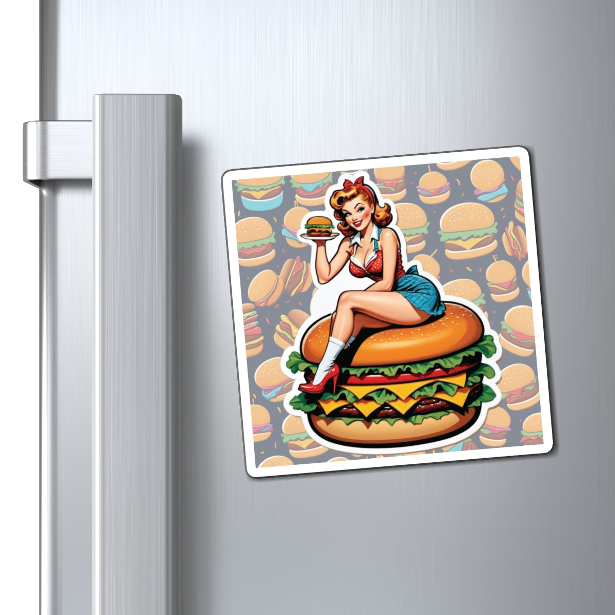 National Burger Day Pin Up Girl Magnet