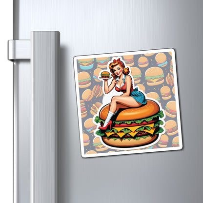 National Burger Day Pin Up Girl Magnet