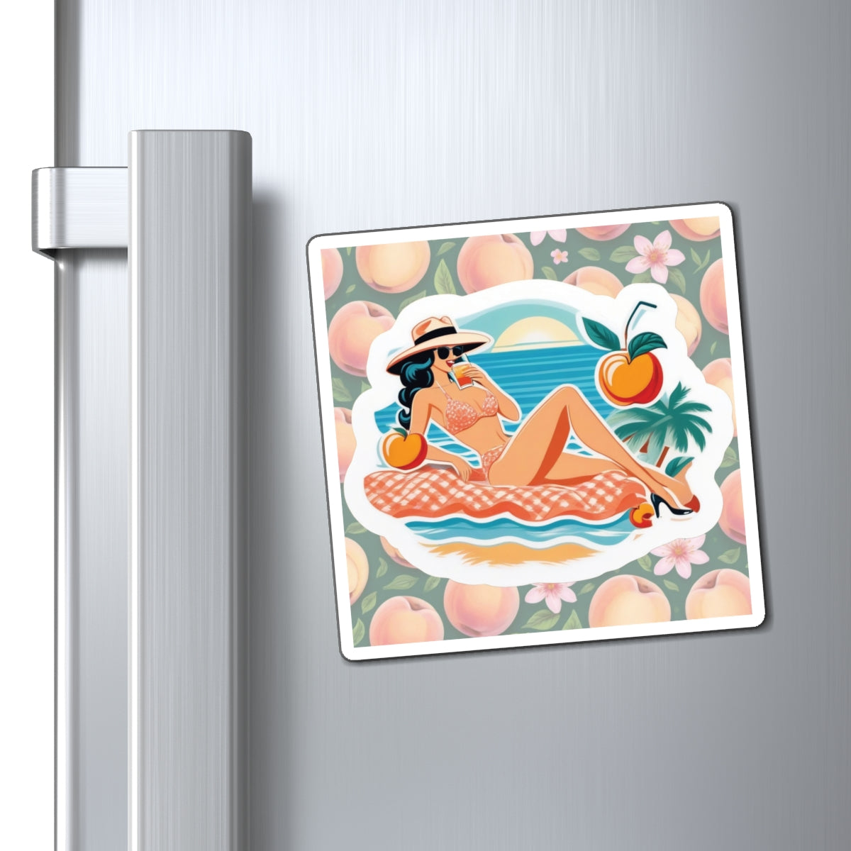 National Peach Day VIII Pin Up Girl Magnet