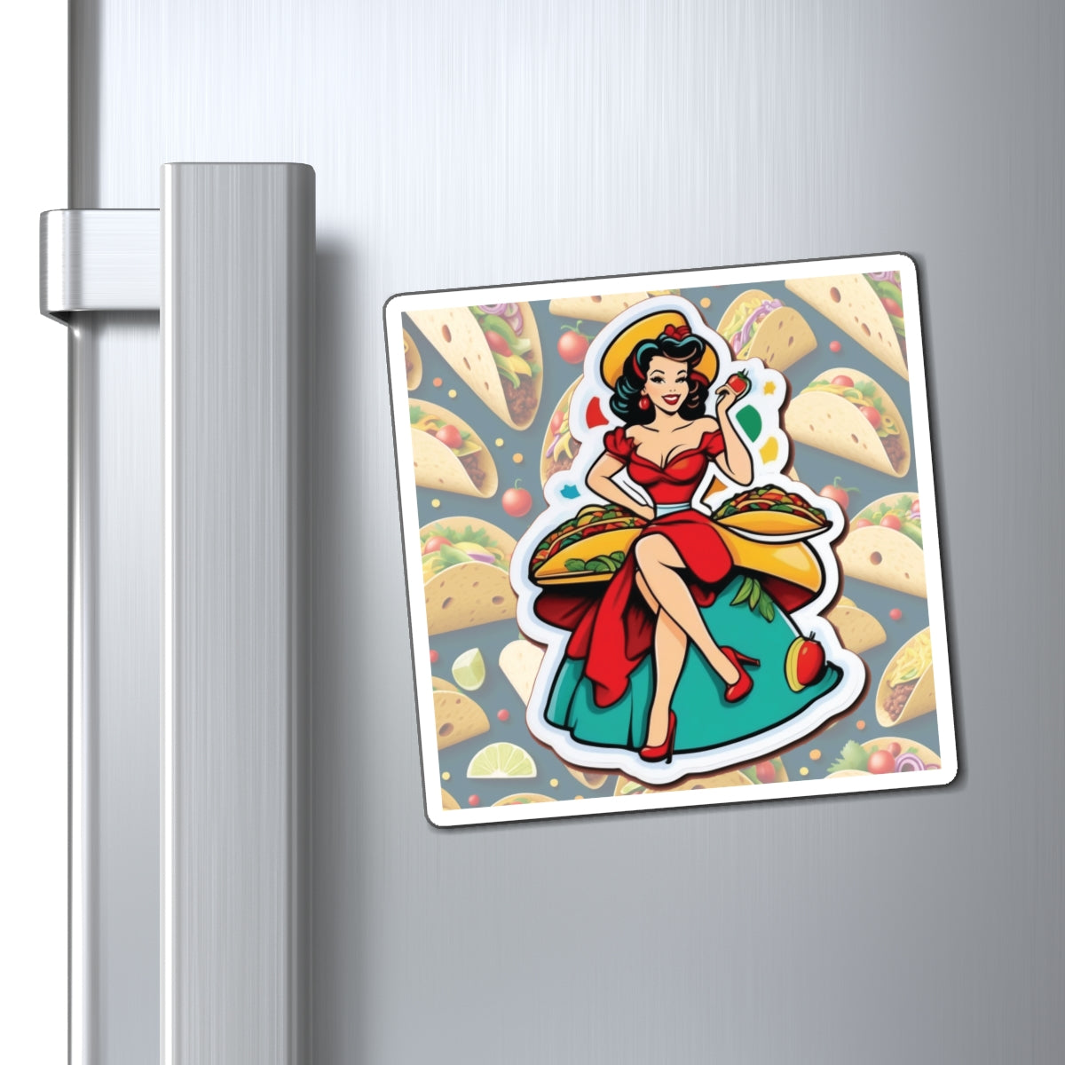 National Taco Day IV Pin Up Girl Magnet