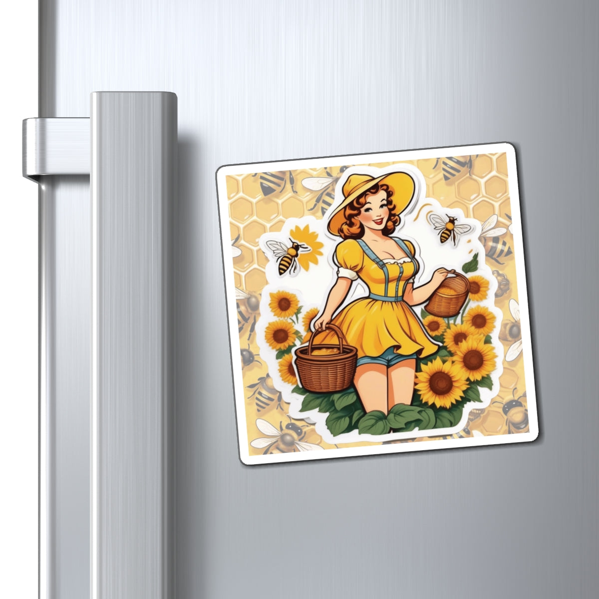 National Honey Bee Day IV Pin Up Girl Magnet