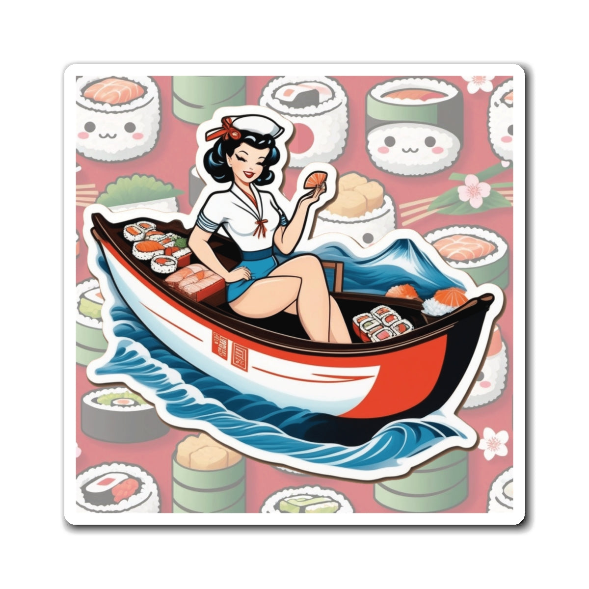 National Sushi Day VII Pin Up Girl Magnet