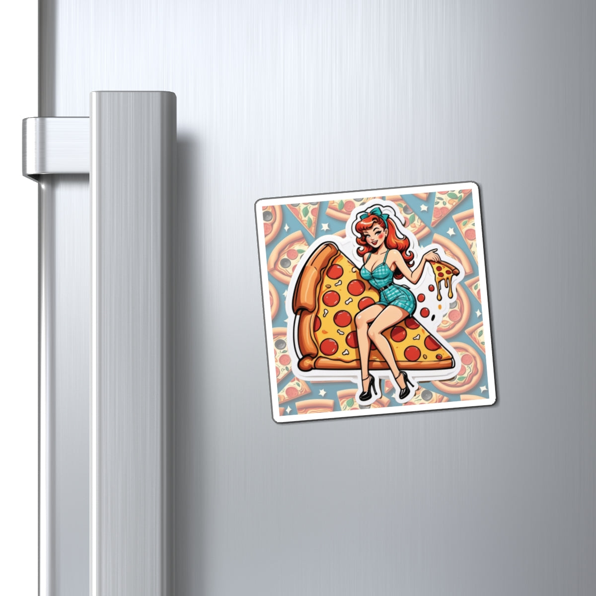 National and World Pizza Day III Pin Up Girl Magnet