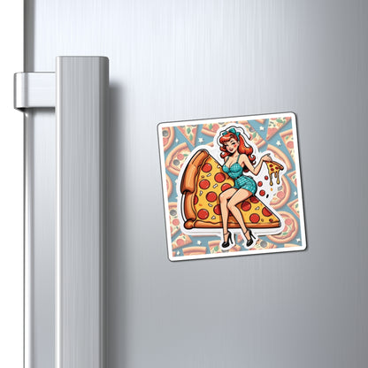 National and World Pizza Day III Pin Up Girl Magnet