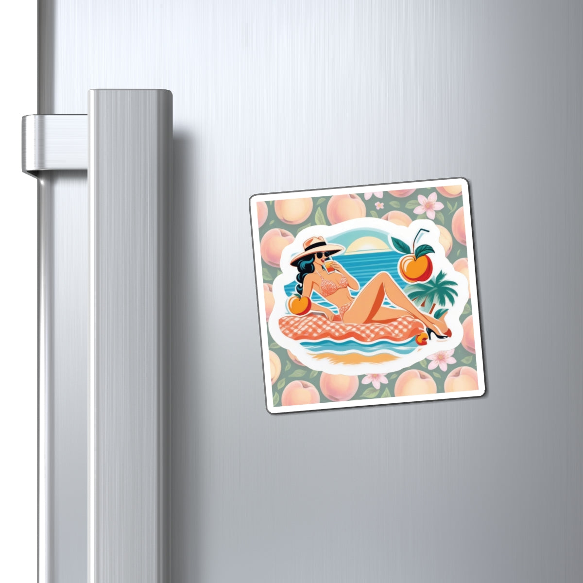 National Peach Day VIII Pin Up Girl Magnet