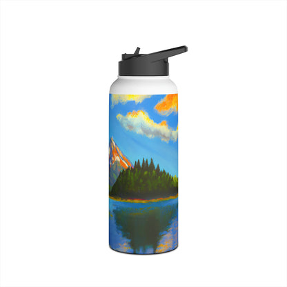 Mt. Shasta AI Painting Stainless Steel Water Bottle, Standard Lid 32 oz