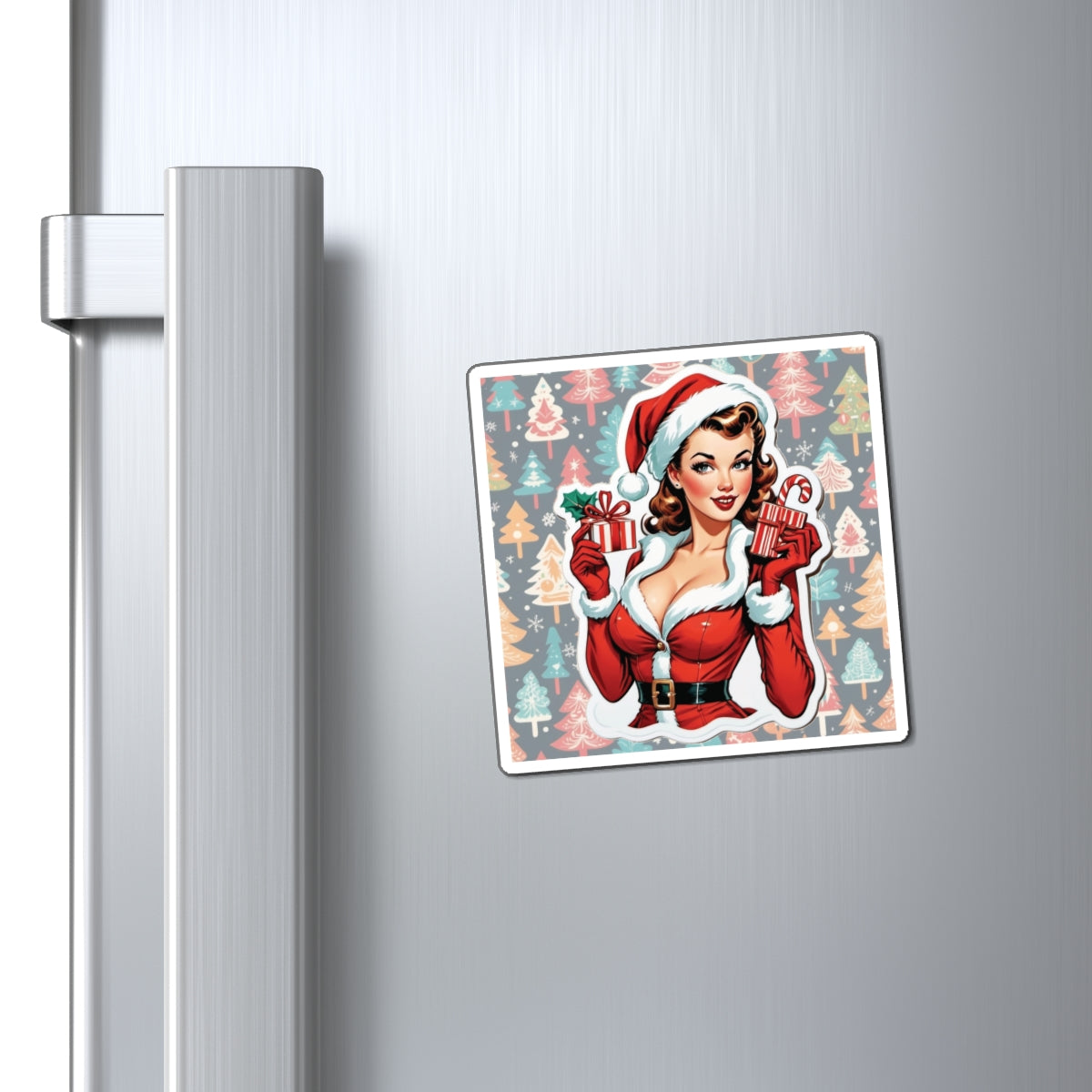 Christmas V Pin Up Girl Magnet