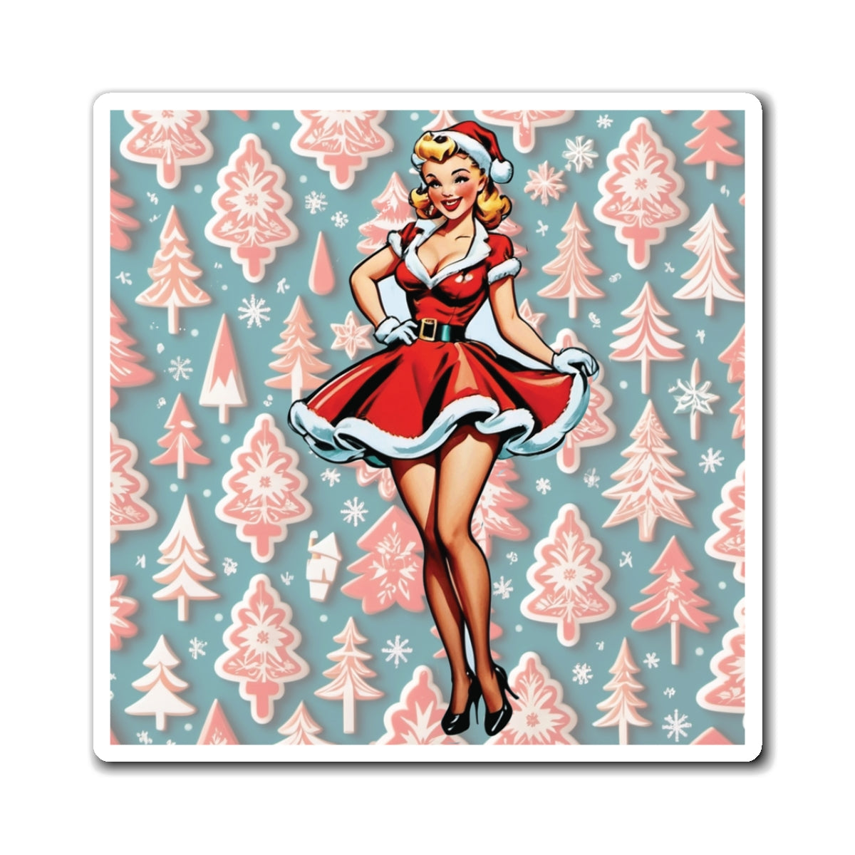 Christmas VI Pin Up Girl Magnet