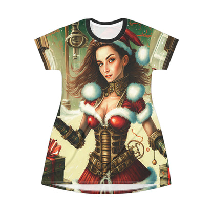 Steampunk Mrs. Santa Claus T-Shirt Dress