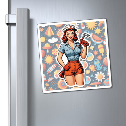 Labor Day III Pin Up Girl Magnet