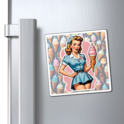 National Ice Cream Day Pin Up Girl Magnet