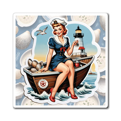 National New England Clam Chowder Day Pin Up Girl Magnet