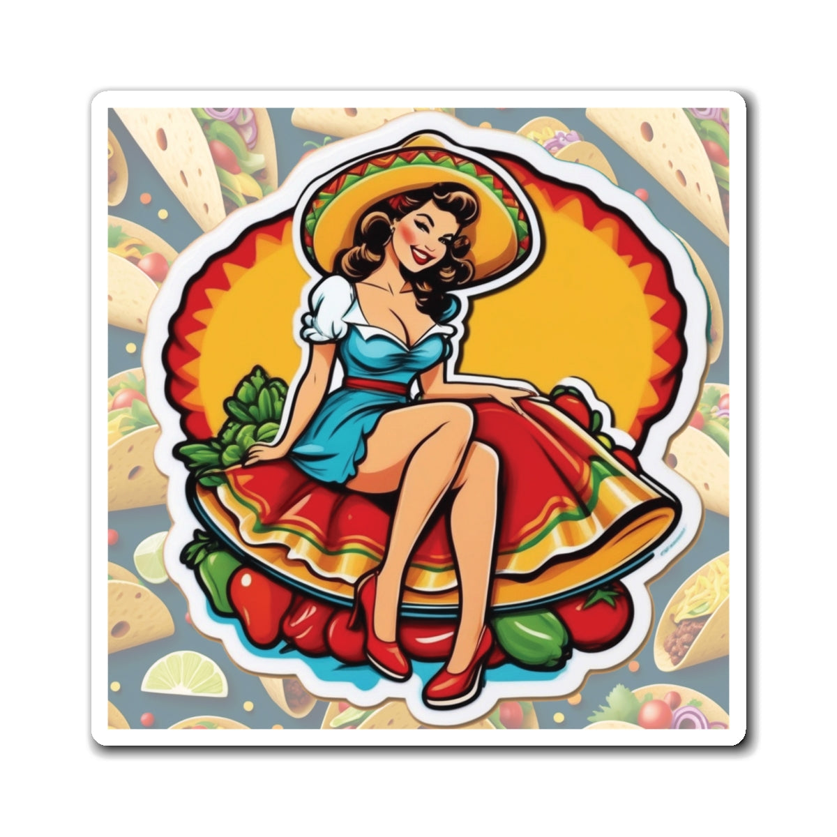 National Taco Day V Pin Up Girl Magnet