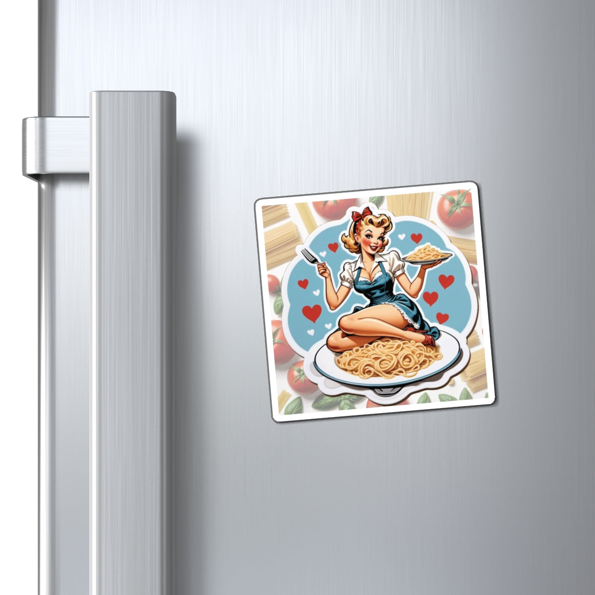 National Fettuccine Alfredo Day Pin Up Girl Magnet