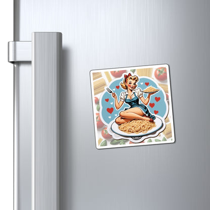 National Fettuccine Alfredo Day Pin Up Girl Magnet