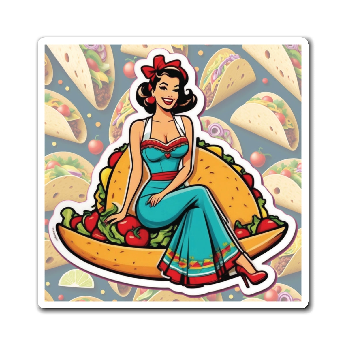 National Taco Day III Pin Up Girl Magnet