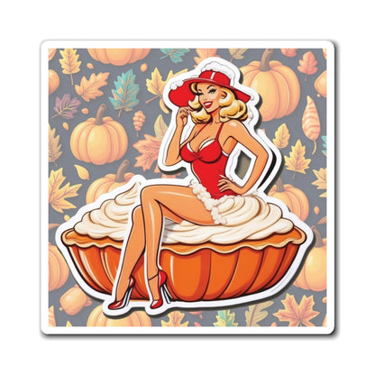 National Pumpkin Pie Day IV Pin Up Girl Magnet