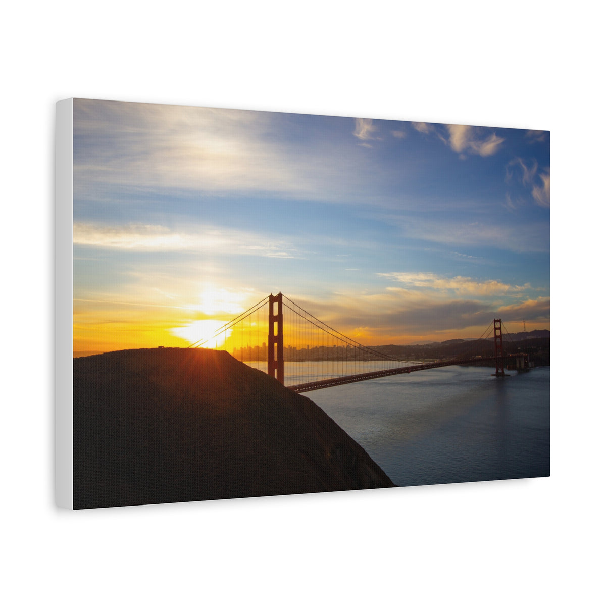 Golden Gate Sunset Marin Headlands 2089: Fine Art Stretched Canvas