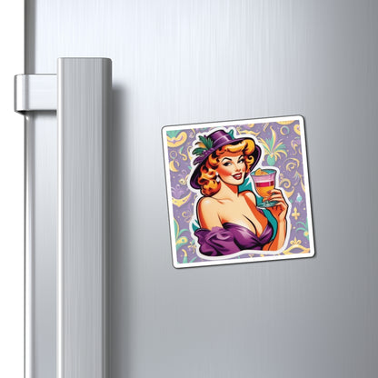 Mardi Gras Pin Up Girl Magnet