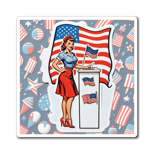 Election Day V Pin Up Girl Magnet