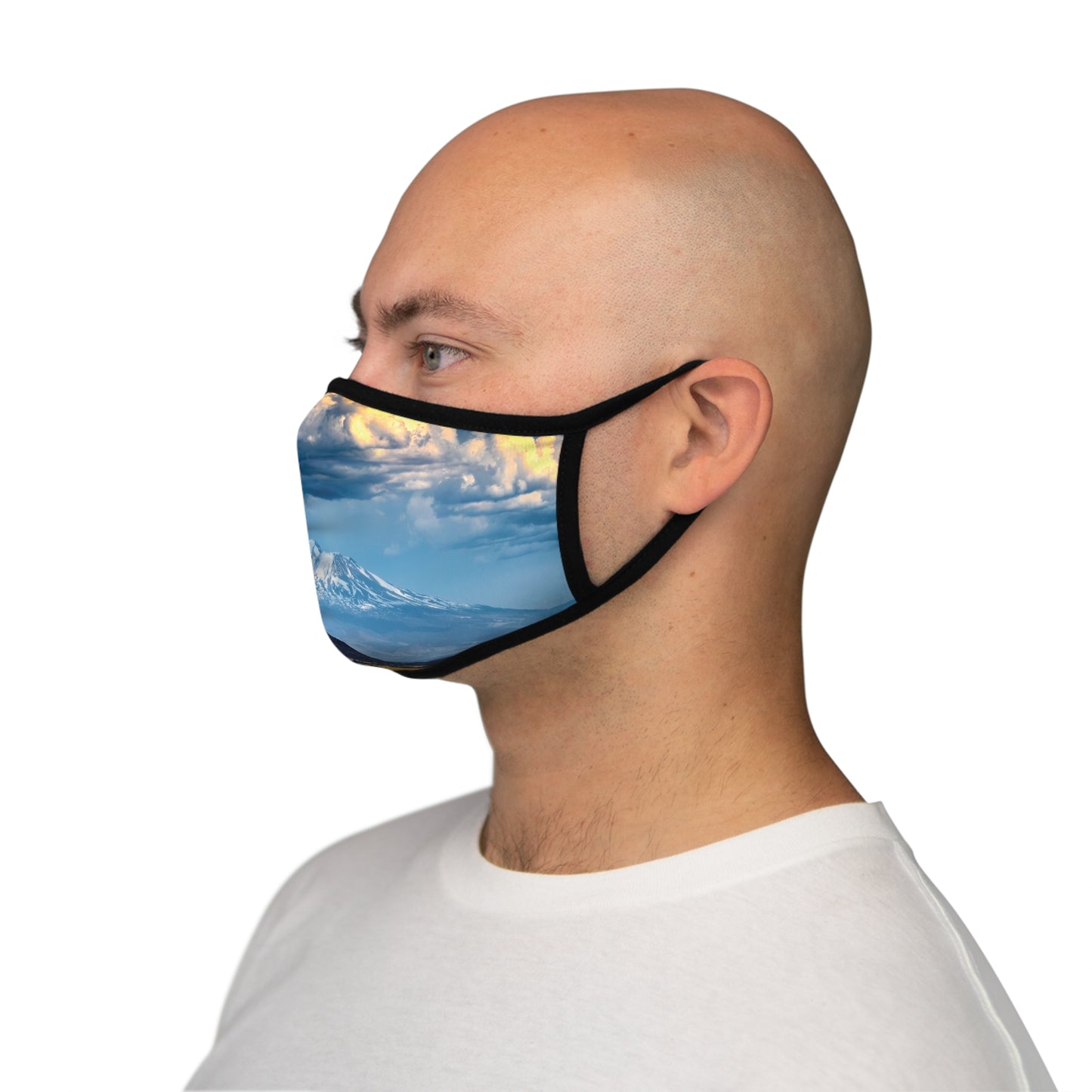 Mt. Shasta Highway I-5 Lookout  Polyester Face Mask