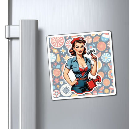 Labor Day IV Pin Up Girl Magnet