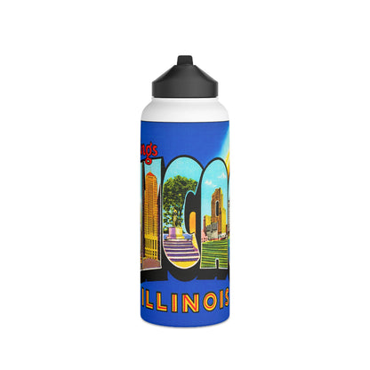 Chicago Illinois Stainless Steel Water Bottle, Standard Lid 32 oz