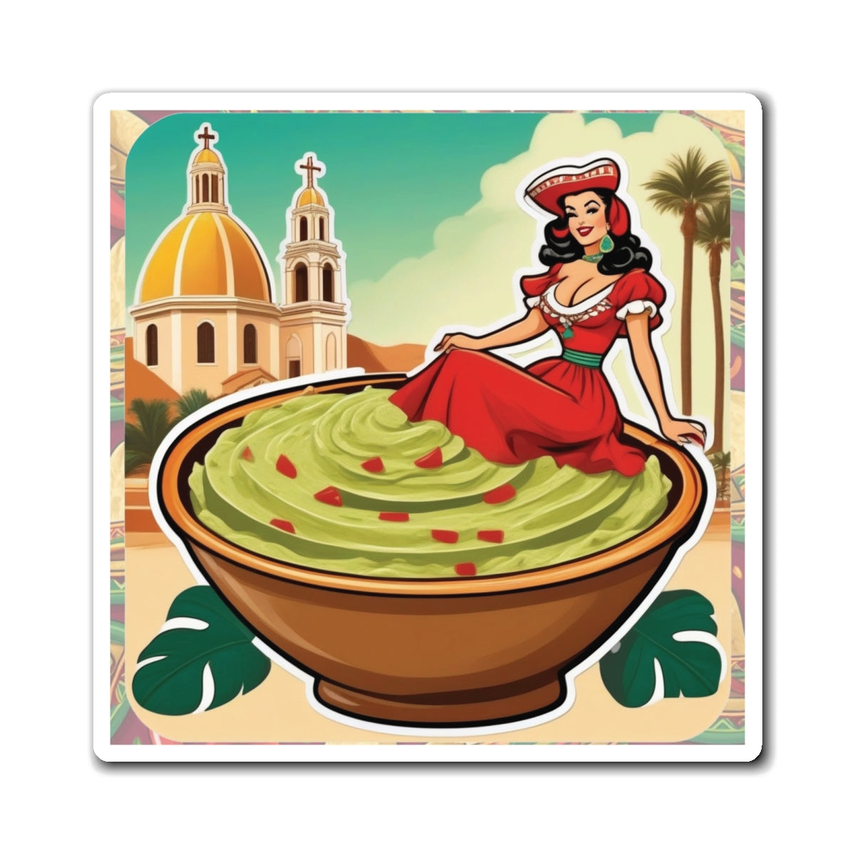 National Guacamole Day Pin Up Girl Magnet