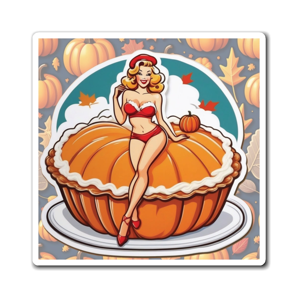 National Pumpkin Pie Day II Pin Up Girl Magnet