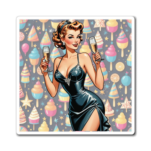 New Years Eve II Pin Up Girl Magnet