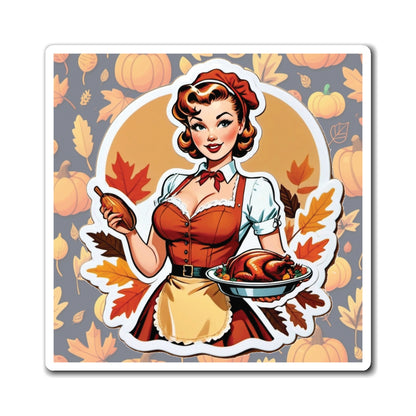 Thanksgiving II Pin Up Girl Magnet