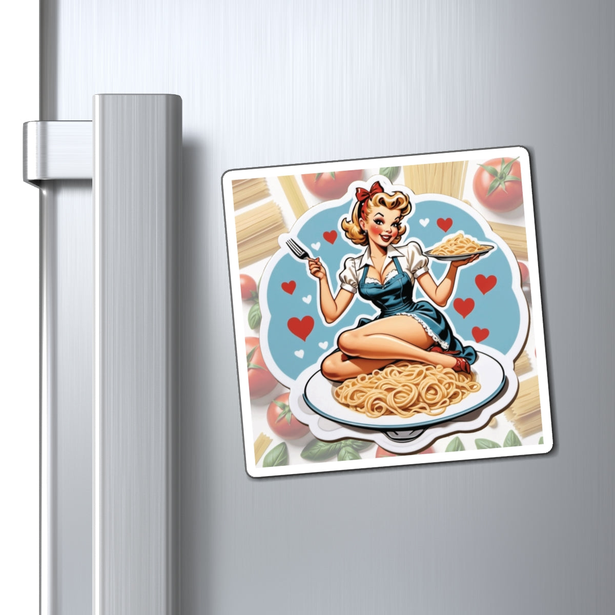 National Fettuccine Alfredo Day Pin Up Girl Magnet