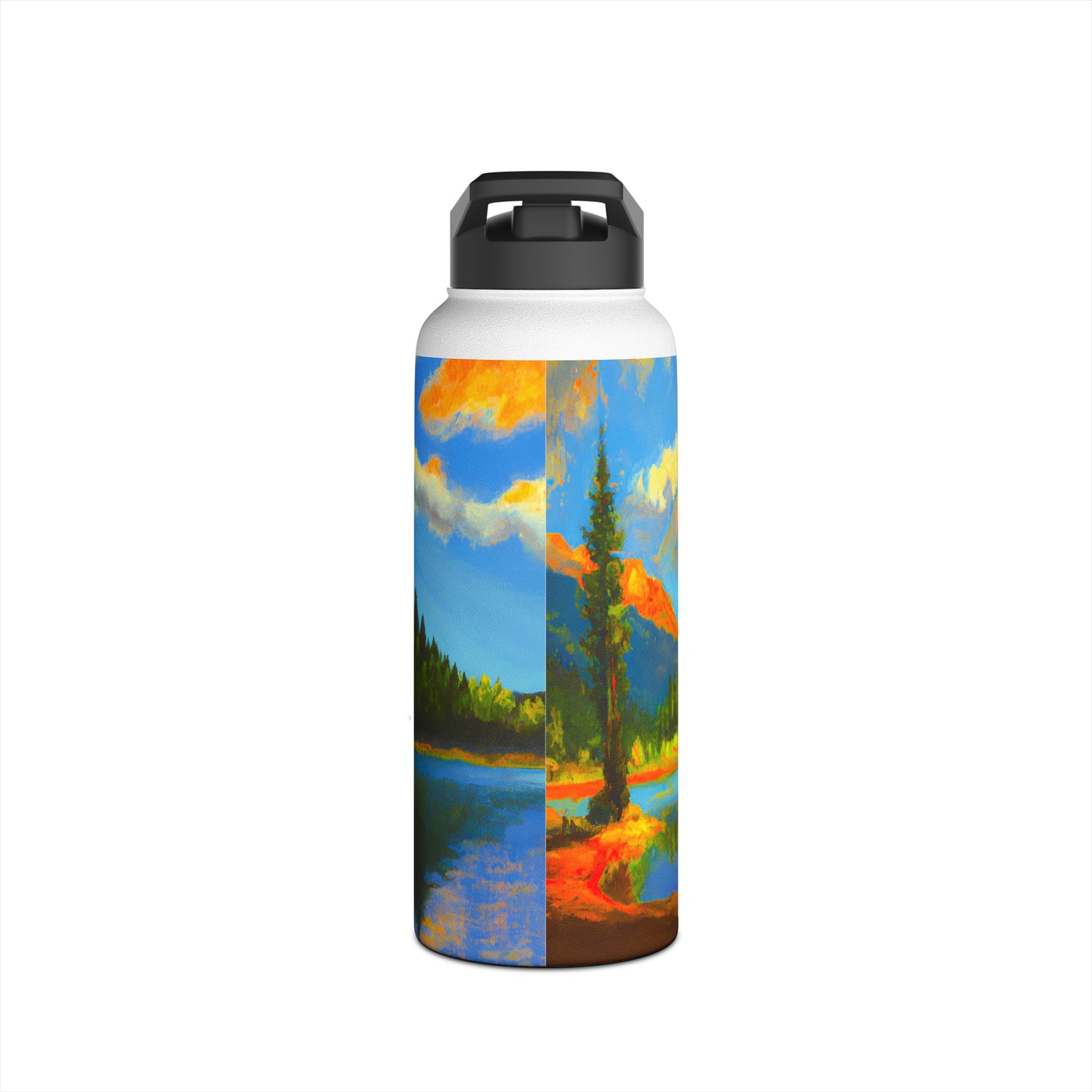 Mt. Shasta AI Painting Stainless Steel Water Bottle, Standard Lid 32 oz