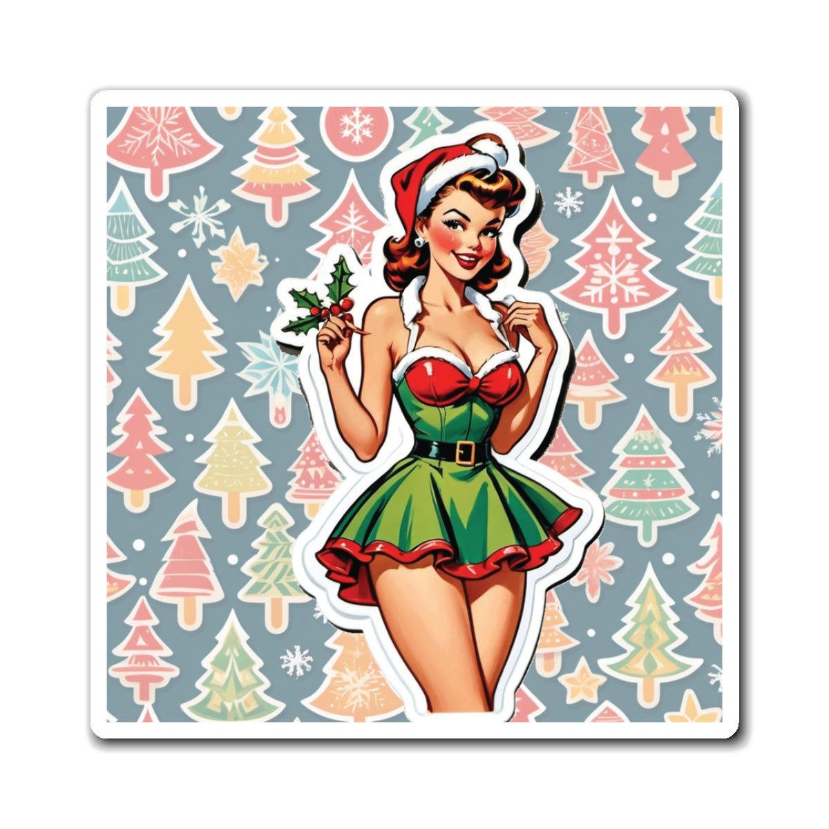 Christmas X Pin Up Girl Magnet