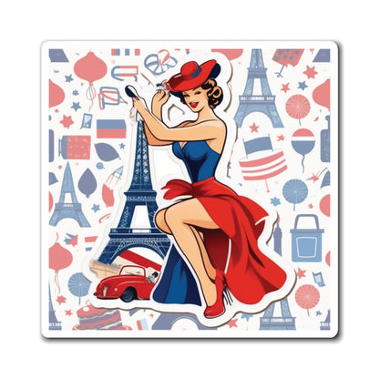 Bastille Day IV Pin Up Girl Magnet