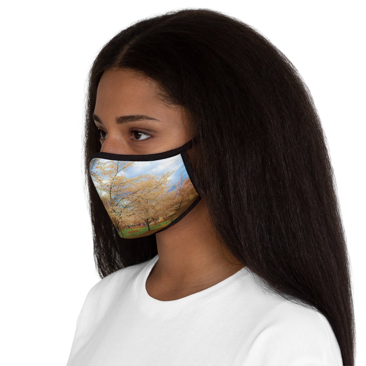 Cherry Blossom Fitted Polyester Face Mask