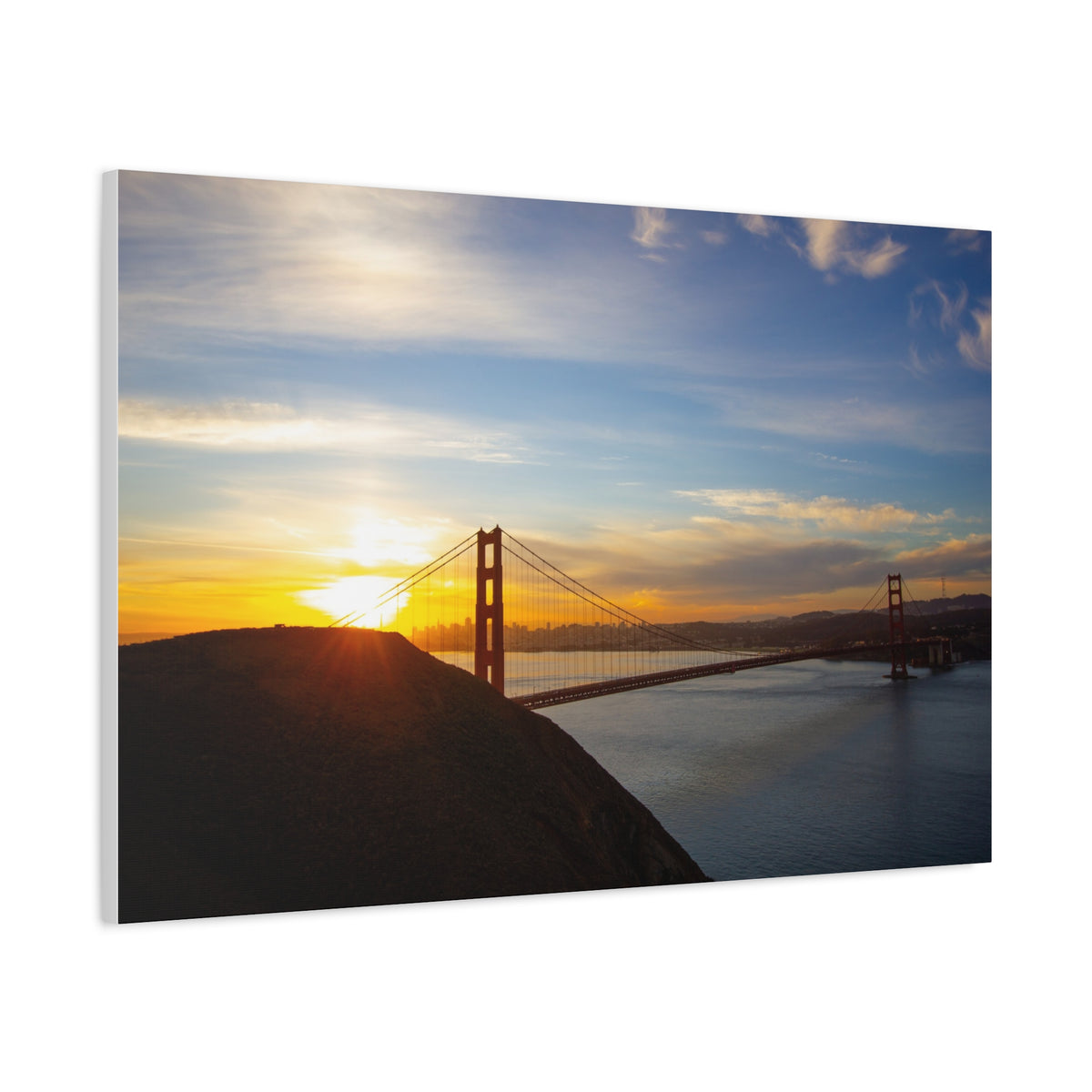 Golden Gate Sunset Marin Headlands 2089: Fine Art Stretched Canvas