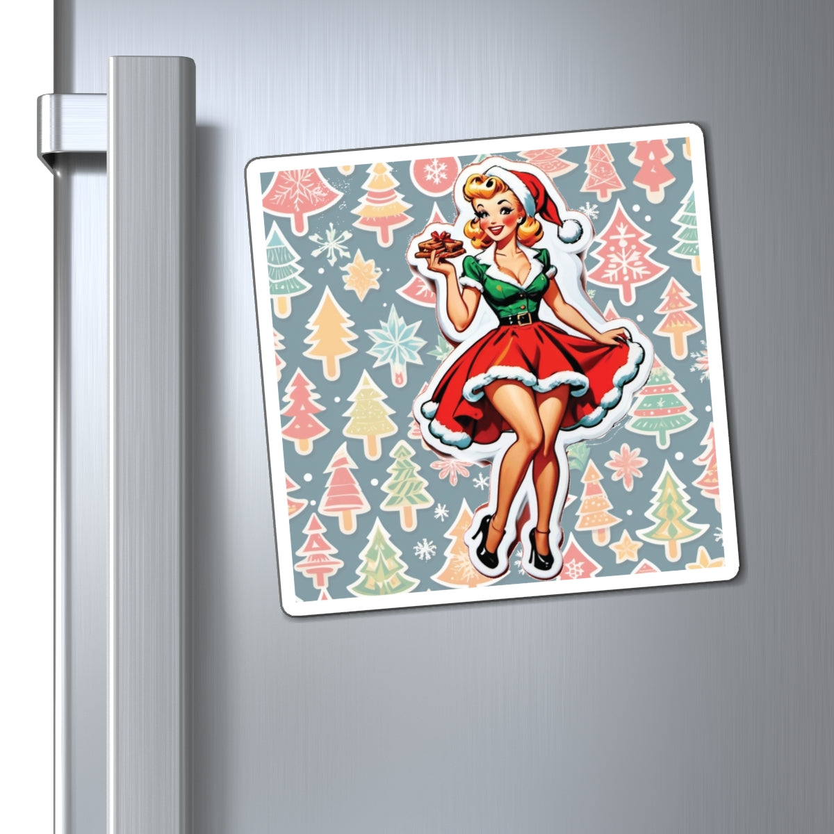 Christmas Pin Up Girl Magnet