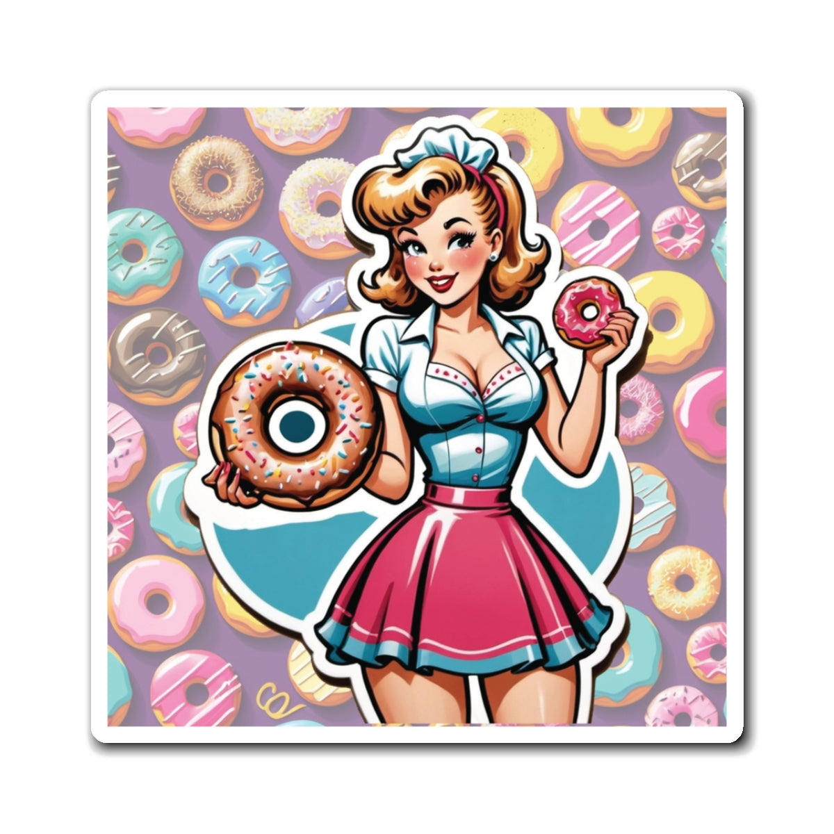 National Donut Day III Pin Up Girl Magnet