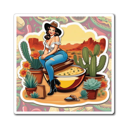 National Queso Day Pin Up Girl Magnet